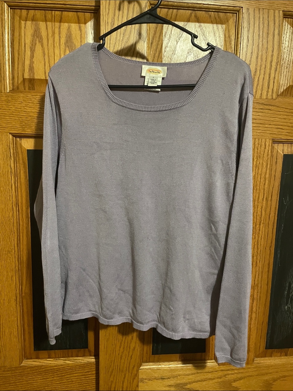 Talbots Soft Lavender Long Sleeve Cotton & Silk Lightweight Sweater